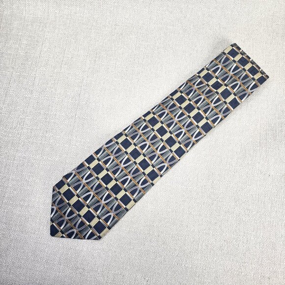 Designer Men's Ties 100% Silk Dark Colors Lot of 6 - Picture 11 of 14